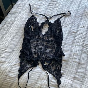 Plus Cut Out Lace Crotchless Teddy Body Suit